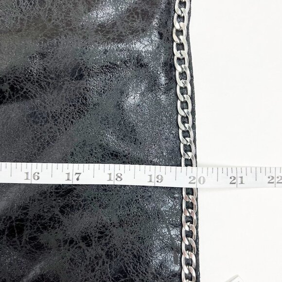 NWT THRO by Marlo Lorenz Crackle Suede Chain Trim Pillow Cover. Black. 12" x 20" - Picture 7 of 8